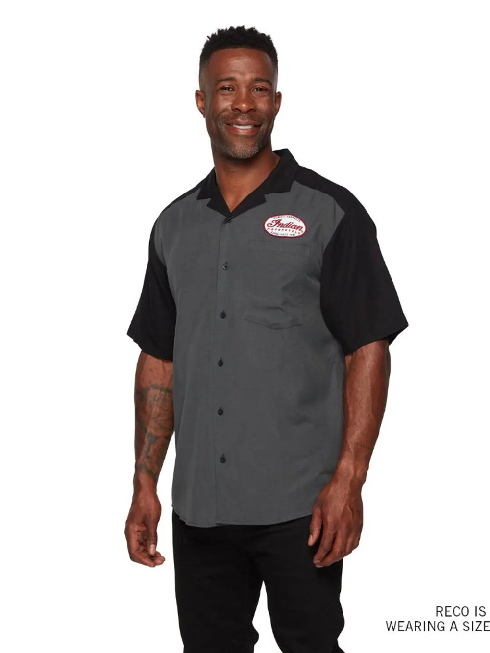 Indian Motorcycle Garage Shirt Gray and Black 3XL